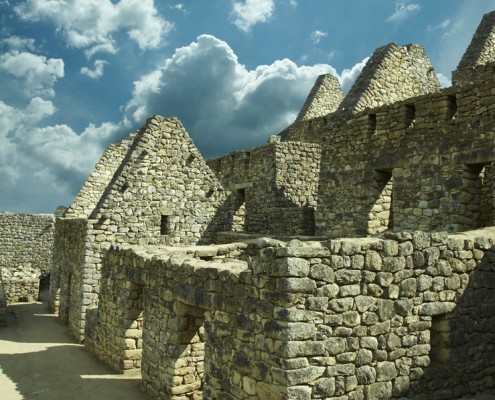 Machu Picchu Blick auf Gebäude