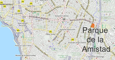 Karte Anreise Parque de la amistad
