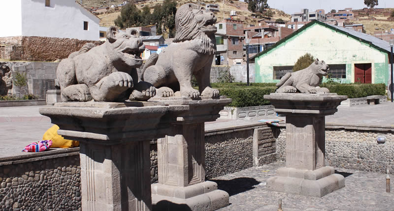 Las estatuas representan pumas, un símbolo de gran importancia en la cultura andina